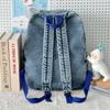 Women's Harajuku-Style Retro Washed Denim Backpack - Versatile and Simple Student Schoolbag