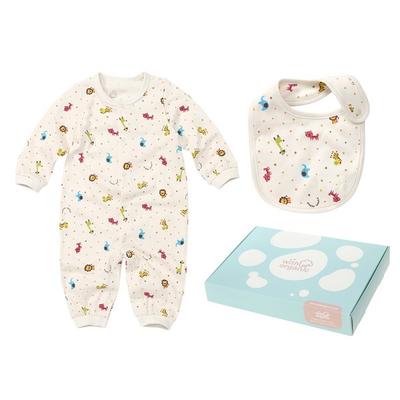 With Organic Space Suit + Bib + Pink Box Set, Korean Baby Products