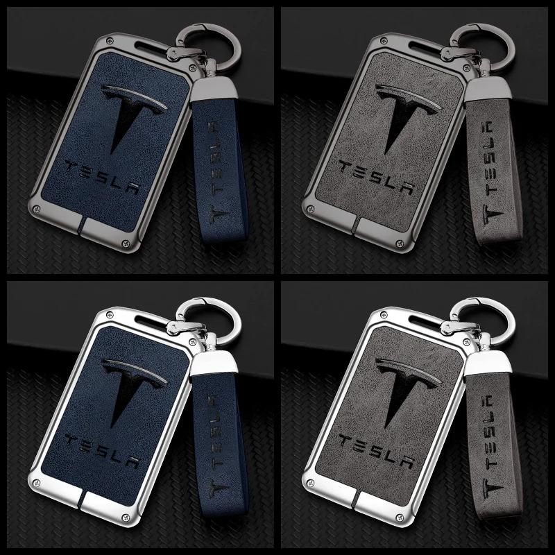 Custodia in Metallo per Chiave Auto Cover Per Tesla Model 3 Model S Model X Model Y Roadster Cybertruck Portachiavi Cardless Portaprotettore Accessori