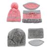 3 Pcs/set Winter Hat For Women With Breathing Valve Mask Knitted Hat Girl Pompoms Hat Warm Add Fur Lined Protective Hat