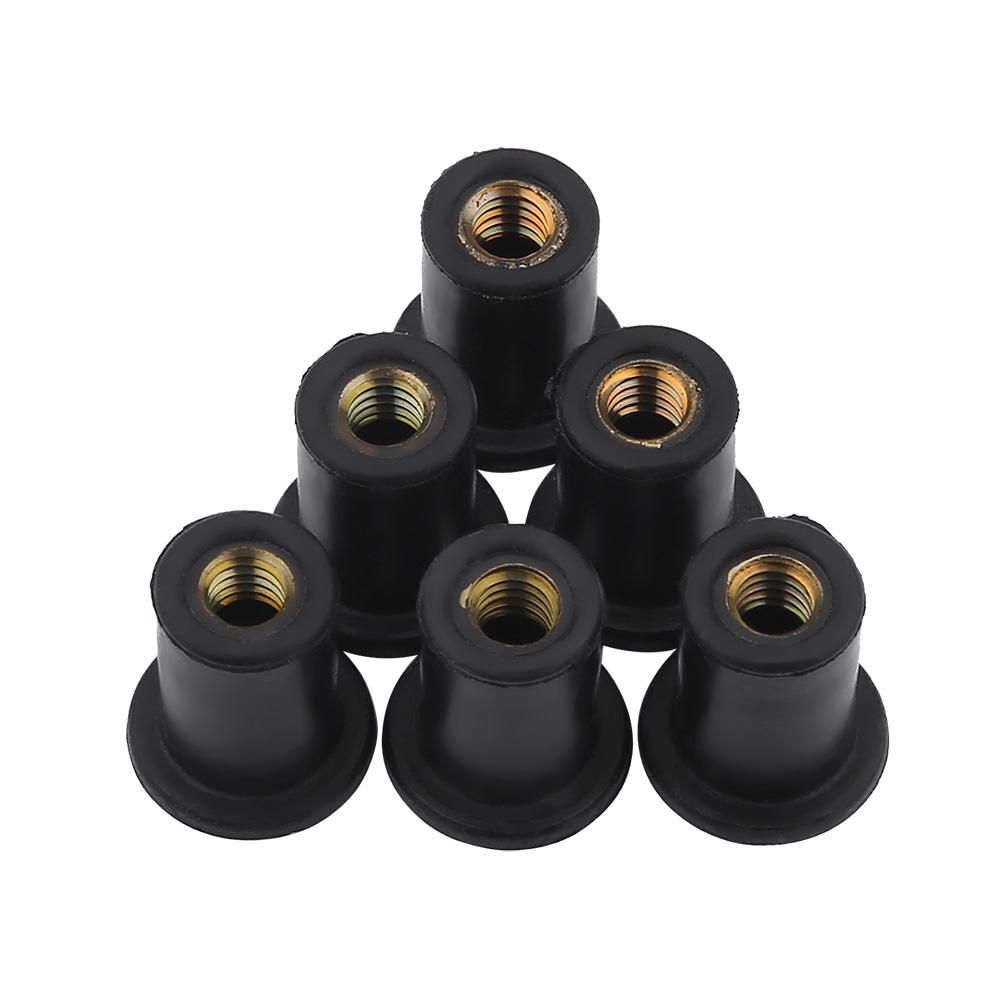 6pc M4 Durable Rubber Well Nuts Windshield Bolts for Motorcycles Kayak Canoe Boats