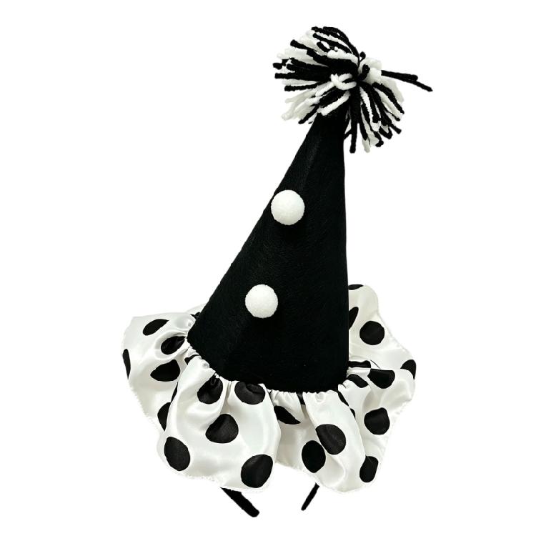 Cheerful Mini Party Clown Hat Headband with Wide Frame for Finishing Party Costumes without a Full-Size Hat Accessory