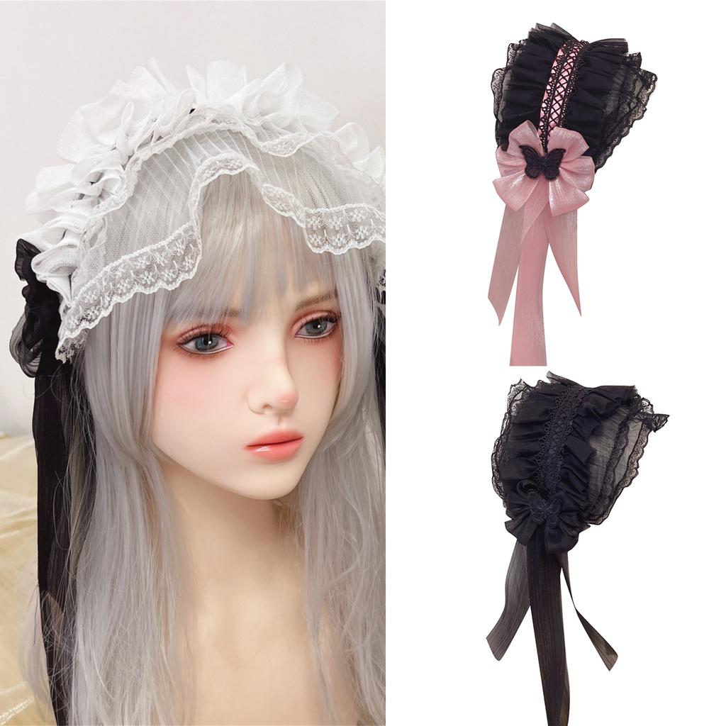 Bowknot Ribbon Headbands Elegant Lolitas Styles Headpiece Lovely Headwear for Women and Fashion Enthusiasts