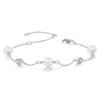 0.1 Ct Moissanite and Pearl Bracelet, 925 Silver