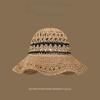 Spring and Summer Fashion Striped Versatile Breathable Straw Bucket Hat Women's Seaside Vacation Leisure Sun Protection Beach Straw Hat