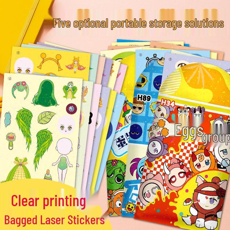 Hot-Selling Laser Egg Dress-Up Stickers for Children (Ages 3-6) - Early Learning DIY Rhythm Box for Little Princesses