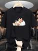 1PC Men' & Women' Suitable for Cat Owners Lazy Orange Tabby Cat Print T-Shirt - Breathable Sho