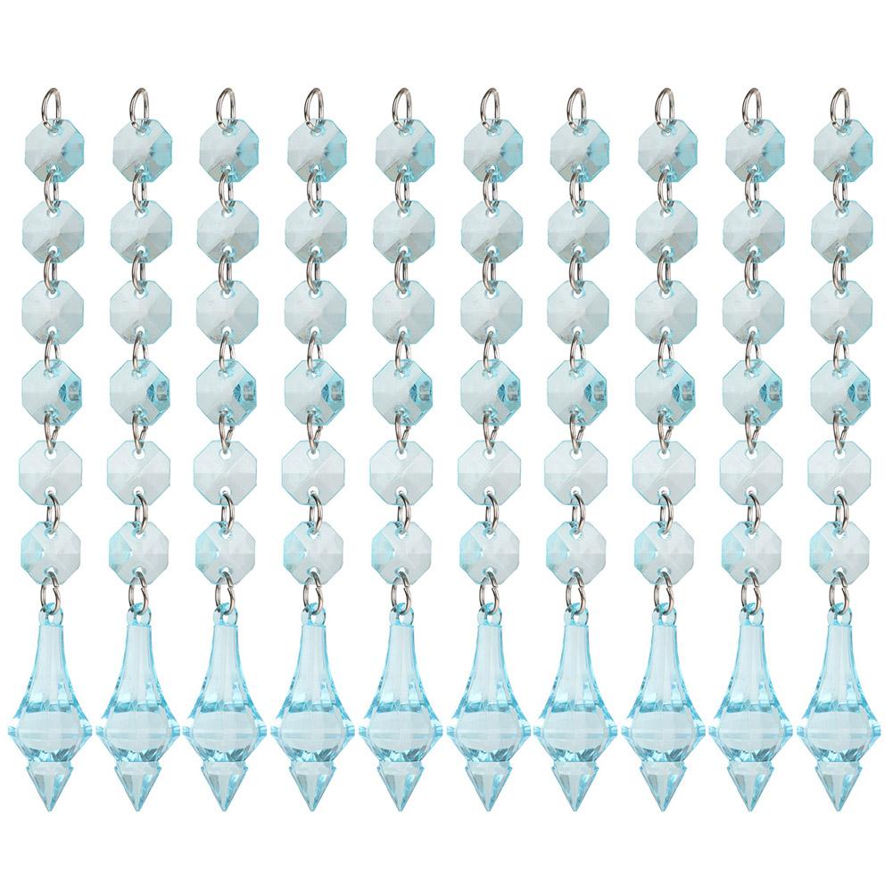 

10Pcs lot 6+1 Acrylic Diamonds Wedding Decoration Crystal Gems Hangings Decor(И)