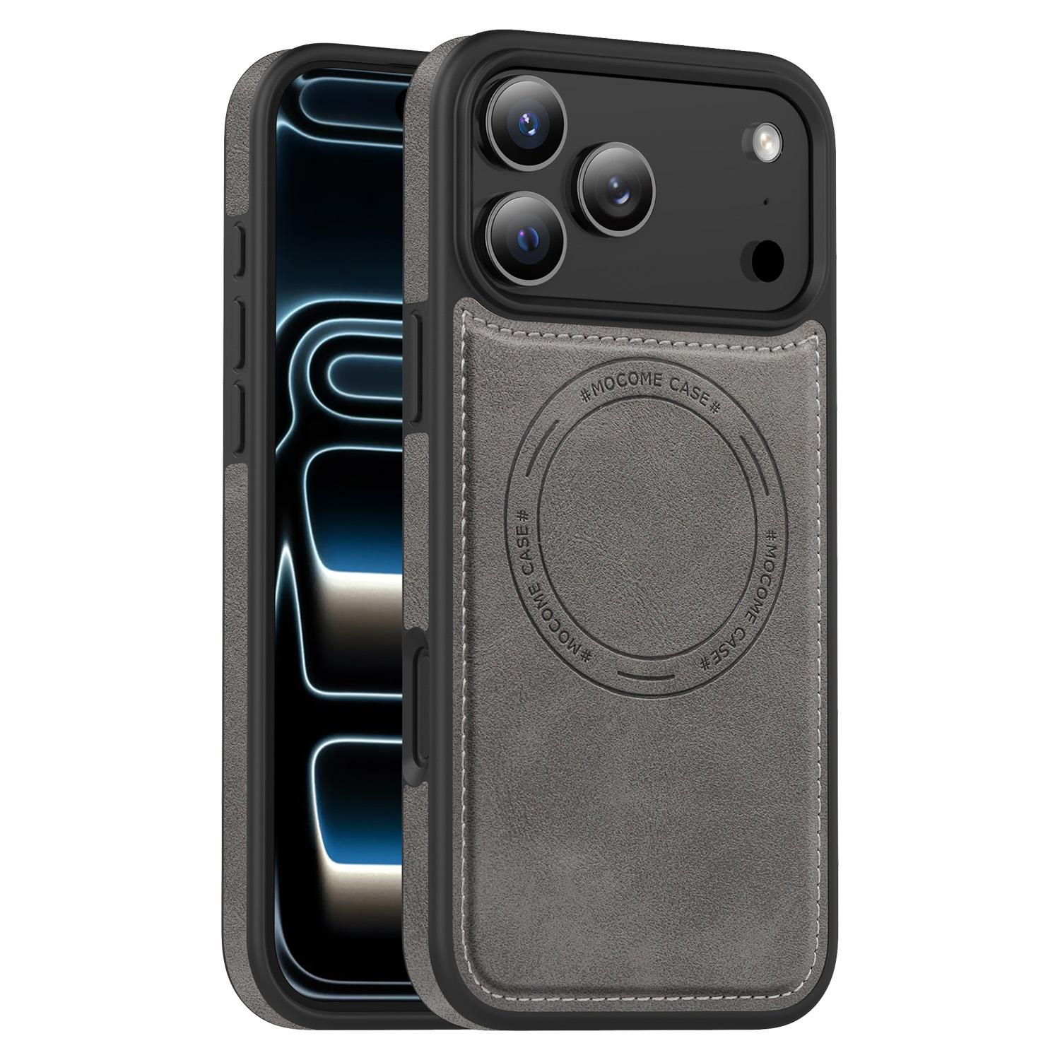 

Кожаный Магнитный Противоударный Чехол-Защитник Для iPhone 17 Air 16 15 14 13 12 11 Pro Max Plus для Magsafe Гибридный PC TPU Чехол Funda iPhone 17 Pro Max серый