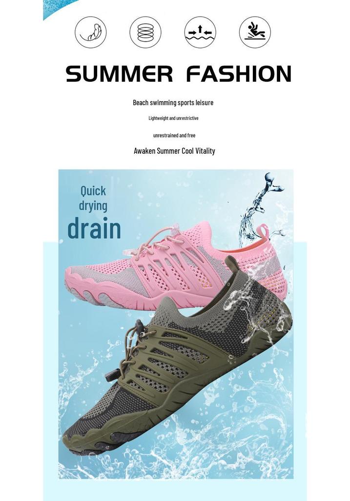 Unisex Quick-Dry Water-Repellent Hiking Shoes – Lightweight, Breathable, Non-Slip Beach & Swimming Footwear