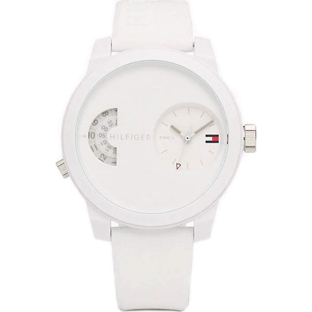 Tommy Hilfiger Denim White Dial White Silicone/Rubber Men s Quartz Watch 1791558 белый