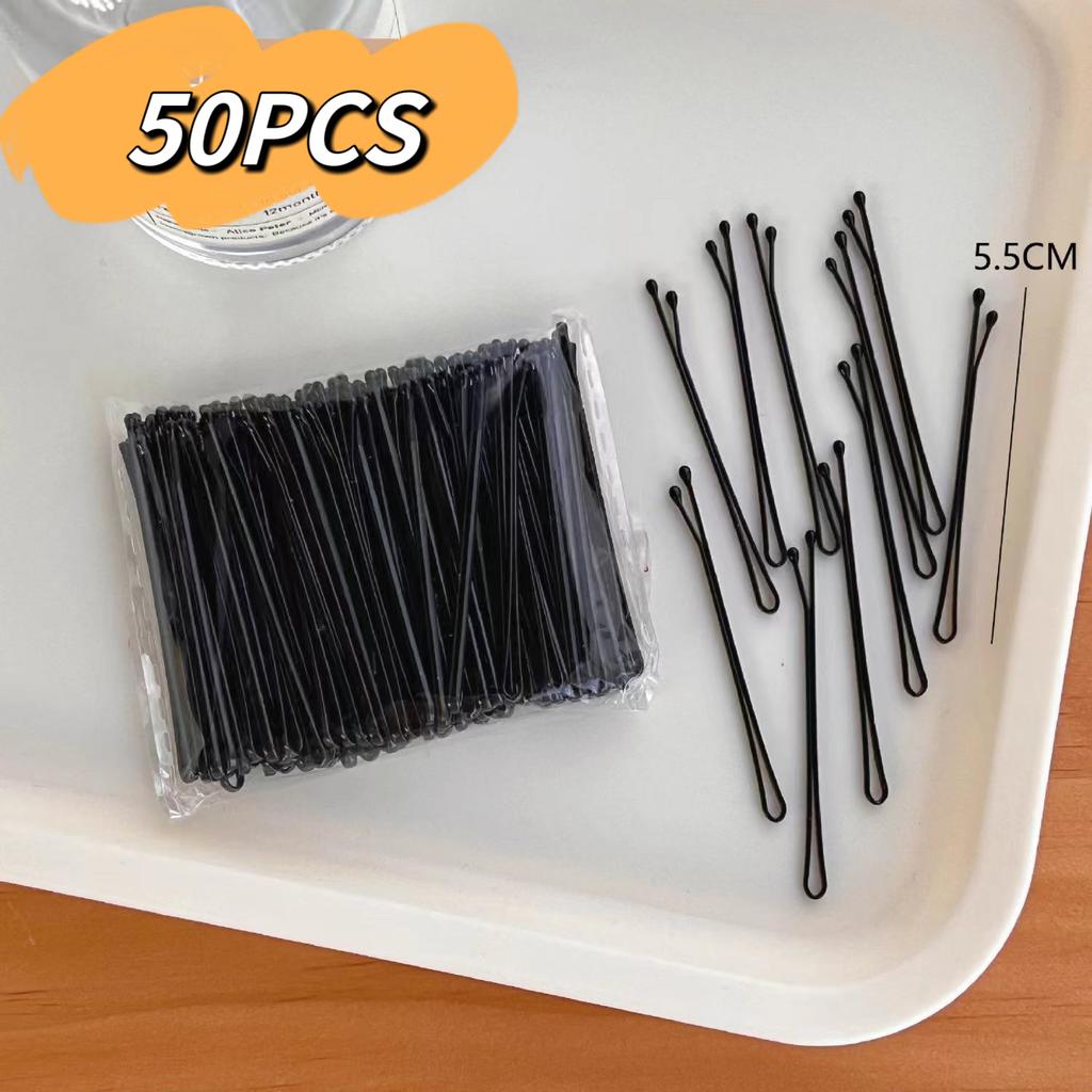 50/100PCS Women Basic Hair Clips Black Wave Curly Bride Disposable Hairgrip U-Shaped Bobby Pins Hair Clip Metal Hair Accessories