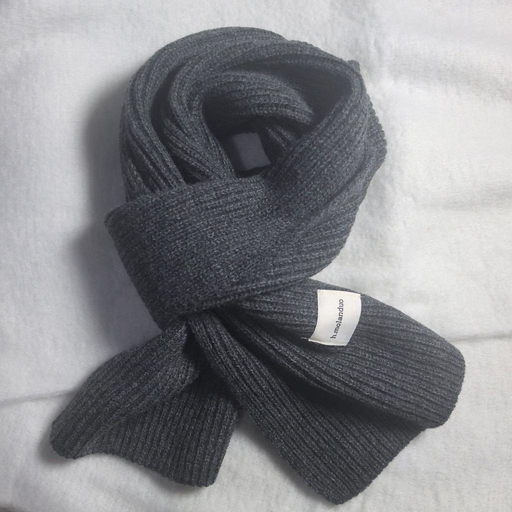 Solid color knitted scarf autumn and winter Korean atmosphere fashion student couple atmosphere scarf warm scarf wholesale