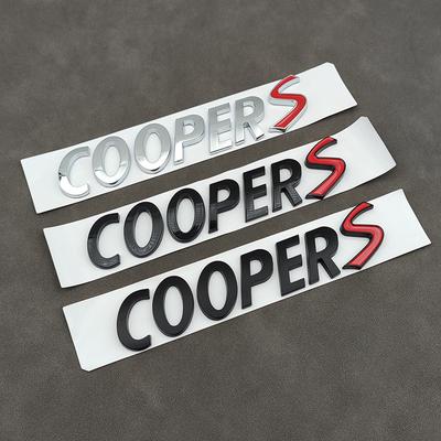 3D ABS Černé Logo Cooper S Písmena Znak na Kufr Auta Pro R55 R56 F56 R50 R52 F55 JCW R53 Cooper S Samolepka Příslušenství
