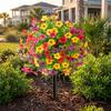 Outdoor Artificial Flowers with Ground Stakes Artificial Petunias Lifelike Decorative Flowers for Garden Yard Planter and Porch