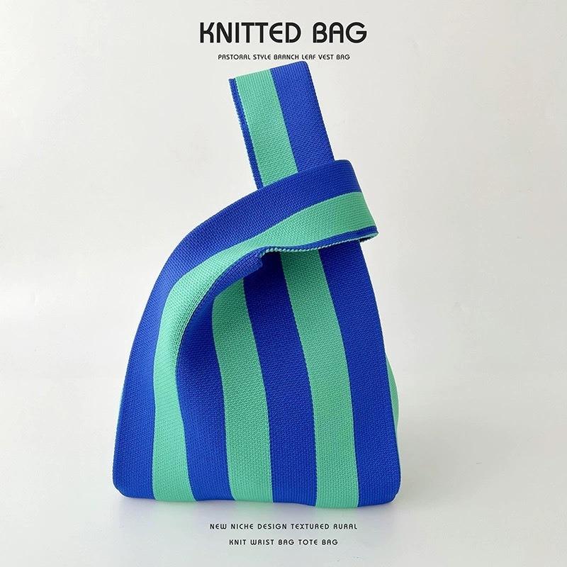 Square Rhombus Rhombus Stripe Geometric Knitted Gift Bag Handbag Handbag Handbag Tote Bag
