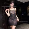 Sexy Lingerie Sheer Lace Panel Bodycon Spaghetti Strap Mini Dress for Women
