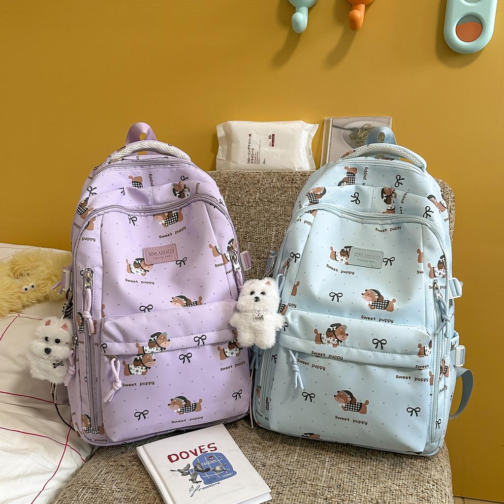 Zaino per la scuola cane cartone animato zaino per ragazze delle scuole medie alto valore grande capacità multi-tasca zaino carino per la scuola zaino da campus