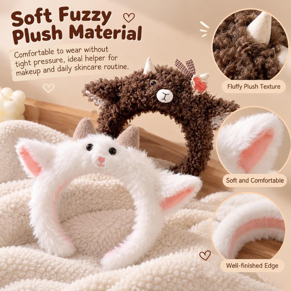 High Skull Top Plush Headband Plush Cartoon Headband Cute Sheep Hair Hoop Skincare Use