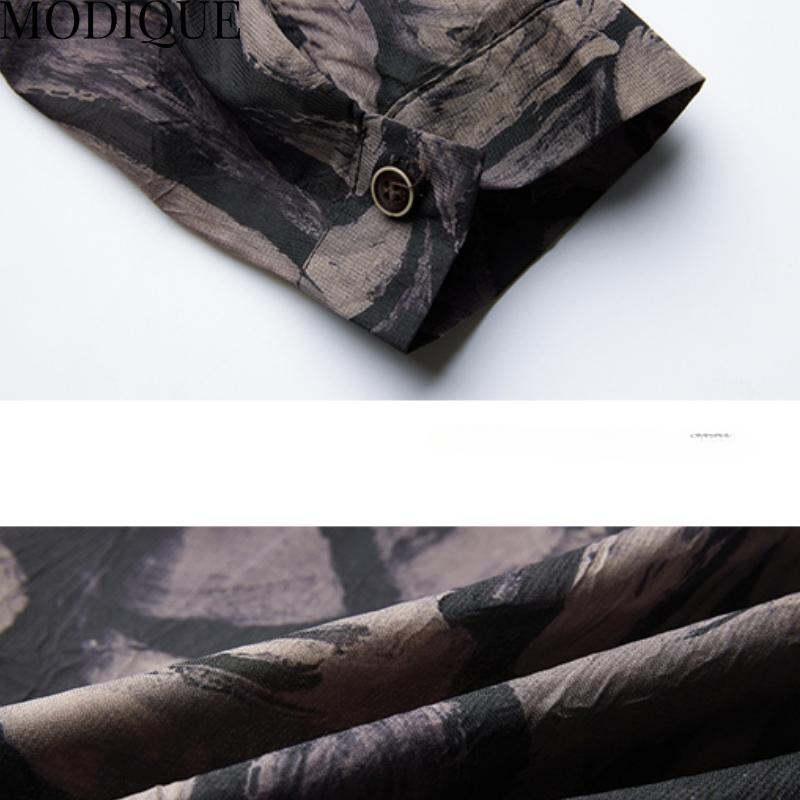 MODIQUE Spring Summer Plus Size New Women Loose Vintage Cotton Linen Floral Print Blouse Shirts Female Casual Oversize Long Sleeve V-Neck Top T-Shirt