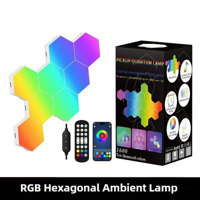 Dekoracja Sypialni LED Światło Plastra Miodu Lampa Atmosferyczna E-sportowa Fantazja RGB Sześciokątna Lampa Kwantowa