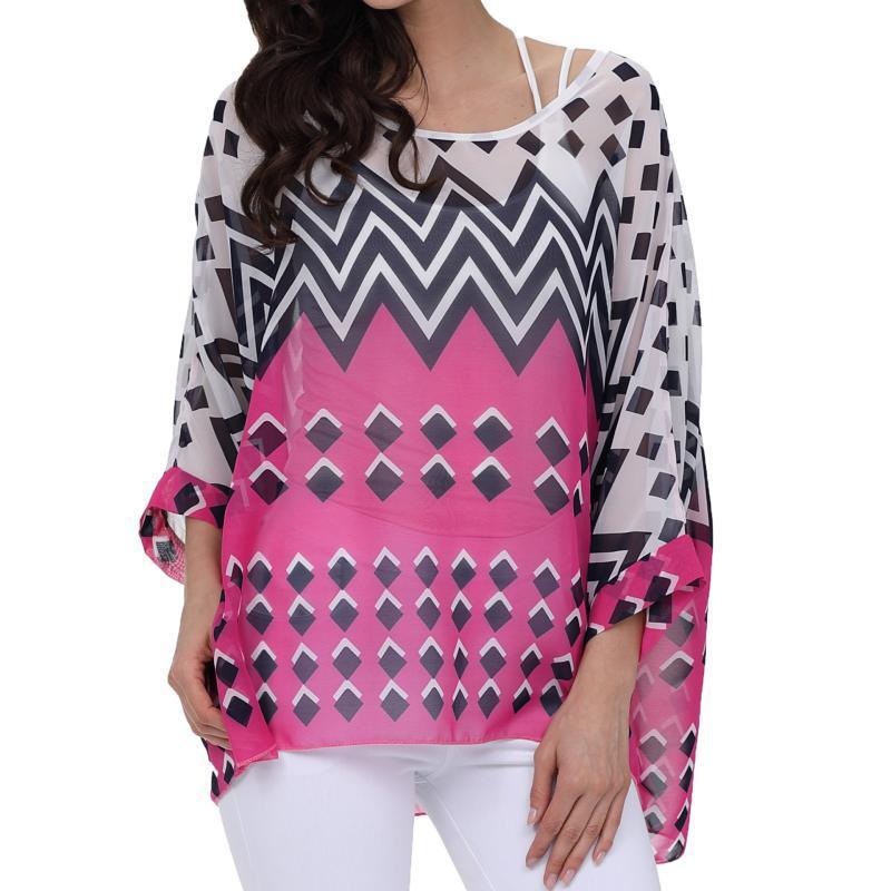 

Женская богемная шифоновая пляжная рубашка большого размера с защитой от солнца One Size