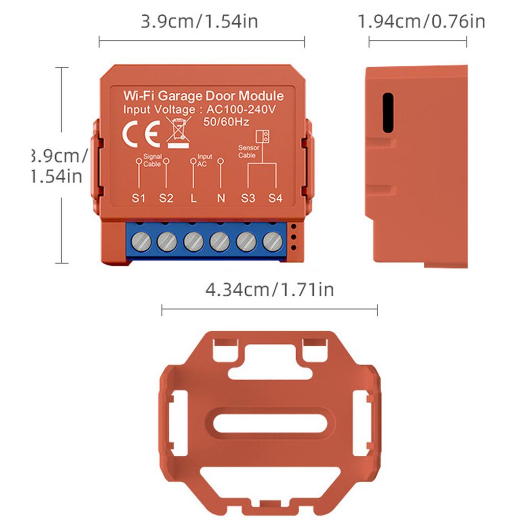 Garage Door Opener WiFi Smart Remote Control Compatible with Voice Assistant TY Smart Life App Voice Control Timer