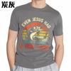Tshirt For Unisex Breathable For Unisex Short Sleeve T Shirt Streetwear Even Jesus Had A Fish Story Retro For Him Tops Summer Tshirt