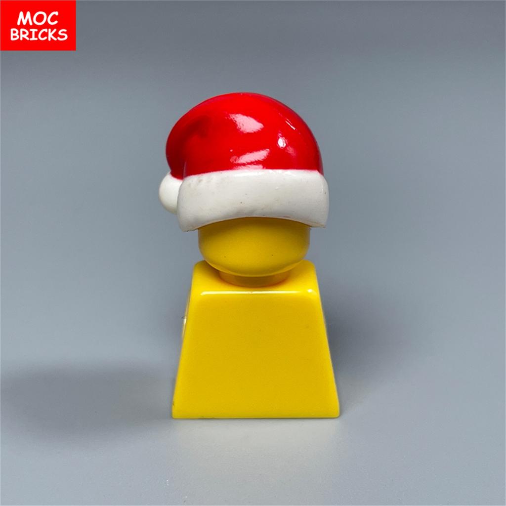 MOC Blocks Christmas Hat Ideal For 4cm Figure Accessories Assembled Particles Construction Bricks Children's Playthings Plastic Material Dolls