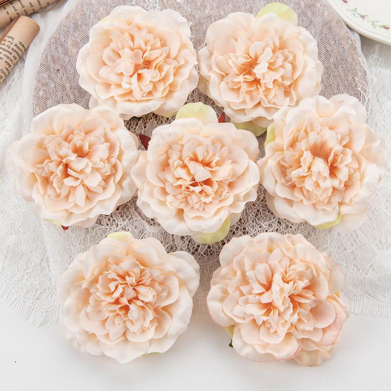 

5/10pcs Artificial Flowers Wedding 10Cm Cheap Fake Silk Peony Room Home Decoration Craft Scrapbook Festival Wreath Accessories 5 pieces шампанского