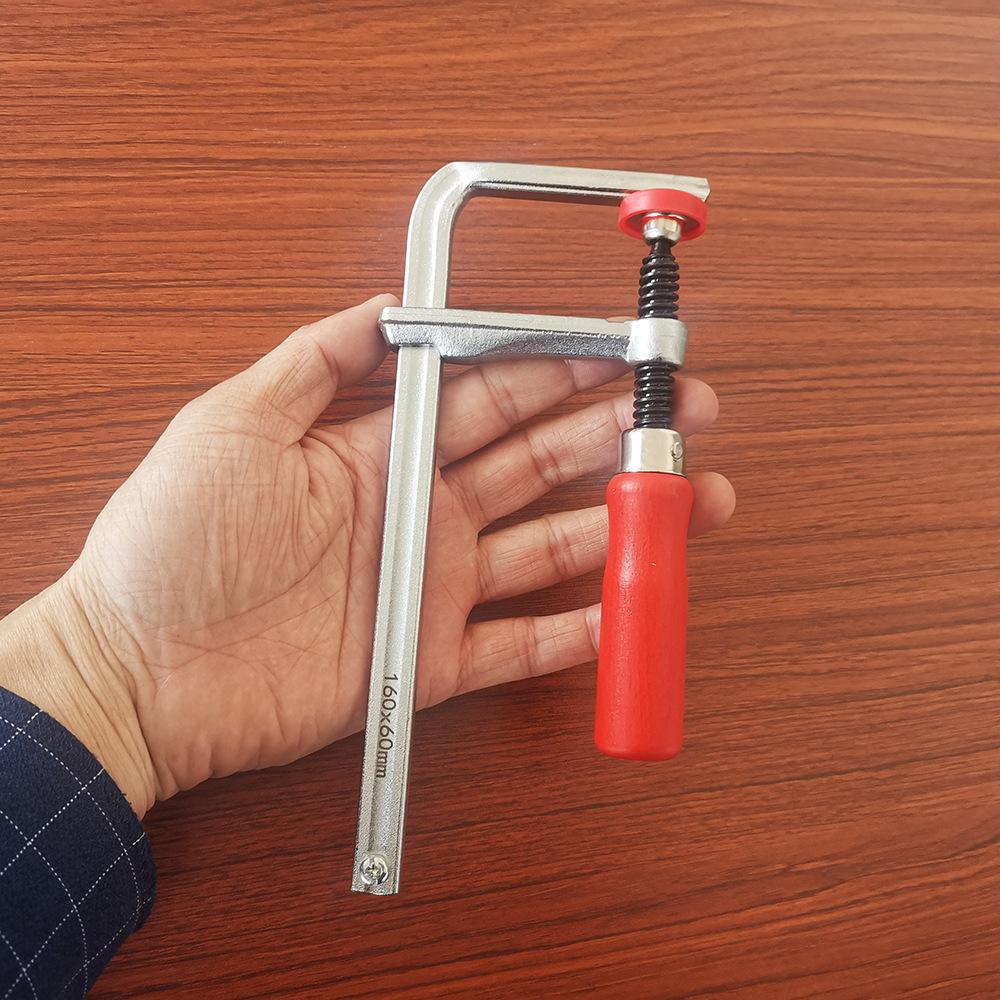 120-300mm Wood Handle Guide Rail Clamps with Screw Action Arm for Woodworking fit MFT Table and Cutting Track