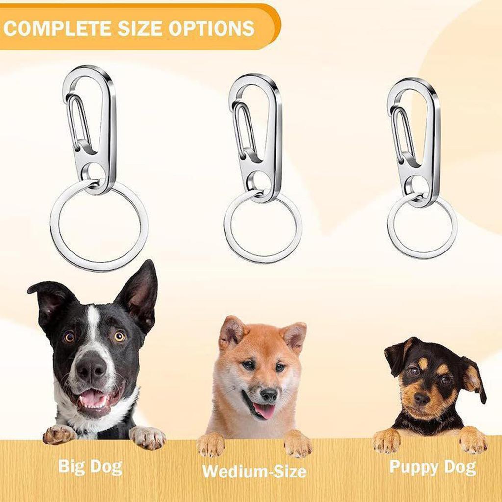 Dog Tag Clip 4-pieces Stainless Steel Quick Clips for Pet Collars Dog Cat Positioning Device Secure Supplies for Outdoor