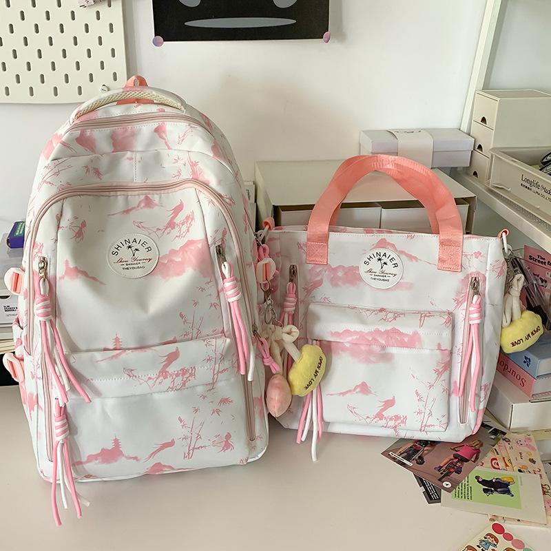 Children's schoolbag Elementary school student Junior high school girl college student Printed backpack