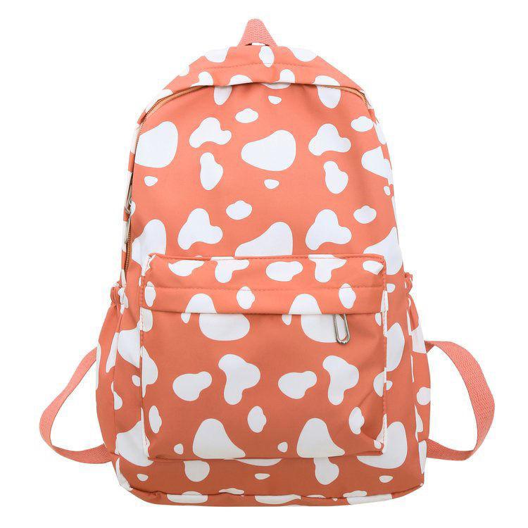 Schultasche Rucksack Harajuku ins Mittelschüler Große Kapazität Campus Schüler Mori Rucksack Frisch und Niedlich Schultasche Kuhmuster