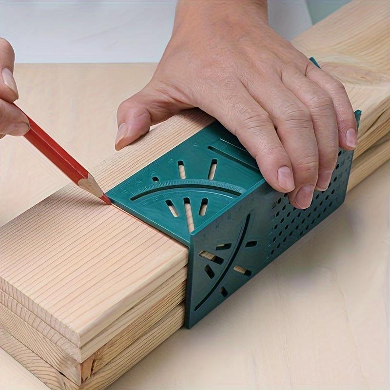 1pc Woodworking 3D Mitre Angle Measuring Tools, Multi-Functional 90 Degree Line Ruler, Perforated Positioning Ruler,Measure Tool