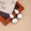 European & American Metal Oval Geometric Earrings: Retro Round Studs with Light Luxury, Unique Personality & Elegant Style