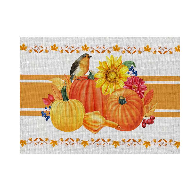 Thanksgiving Pumpkin & Maple Leaf Tabletop Placemat 