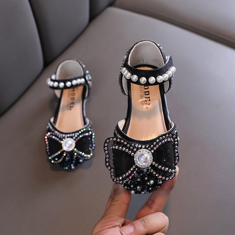 Autumn New Korean-style Girls' Bow Princess Girls' Small/medium/large Children's Leather Shoes Single Shoes