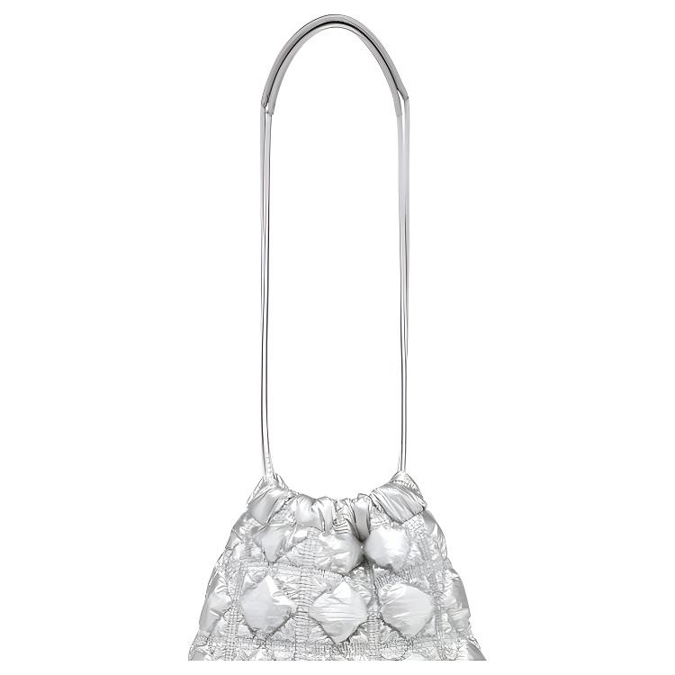 New CARLYN Nylon Shoulder Bag Mini Women's Silver H74112010S