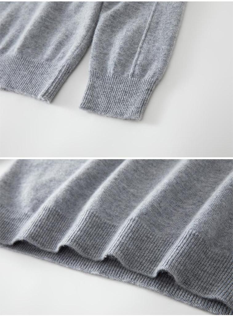 Women's 100% Wool Round Neck Long Sleeve Knitwear - Stylish Slimming Pullover for Autumn/Winter
