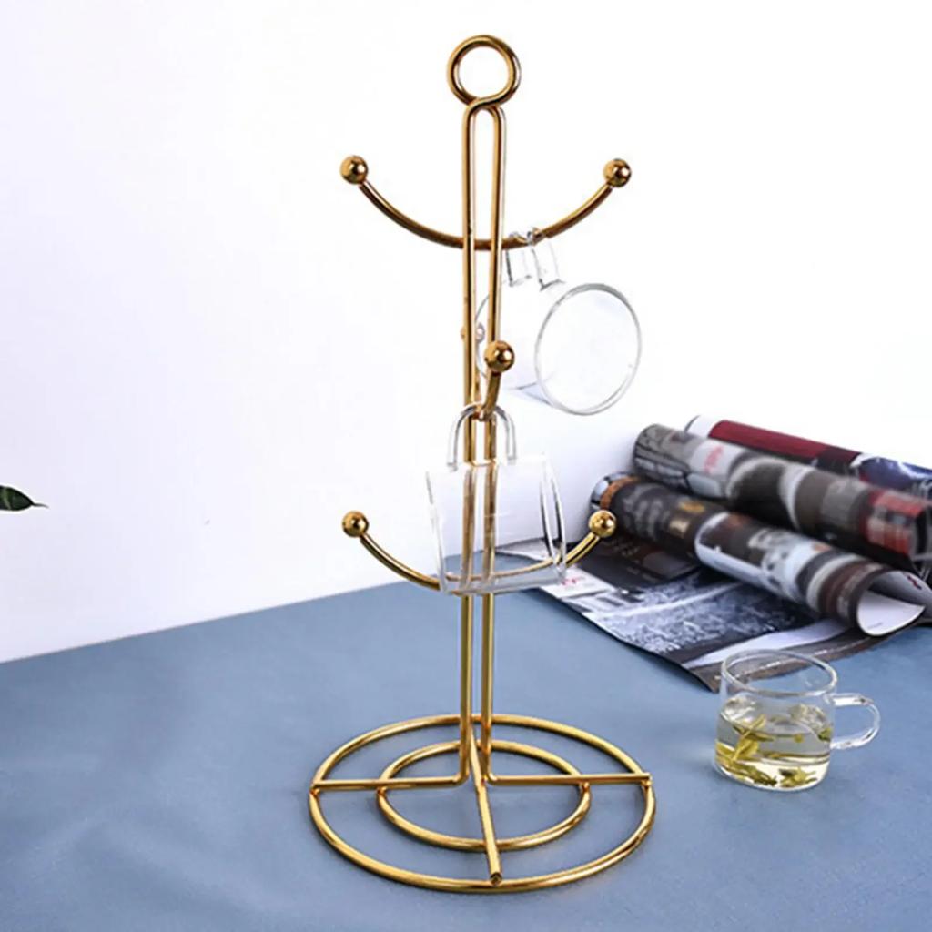Countertop Mug Tree, 6 Hook Coffee Cup Dryer Kitchen Coffee Mug Tree Countertop Tea Cups Holder Stand,
