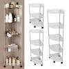 Bathroom Standing Shelf Ventilated Space Saving Corner Shelf Stand Kitchen Shelf Organizer, Standing Shower Cart for Dorm