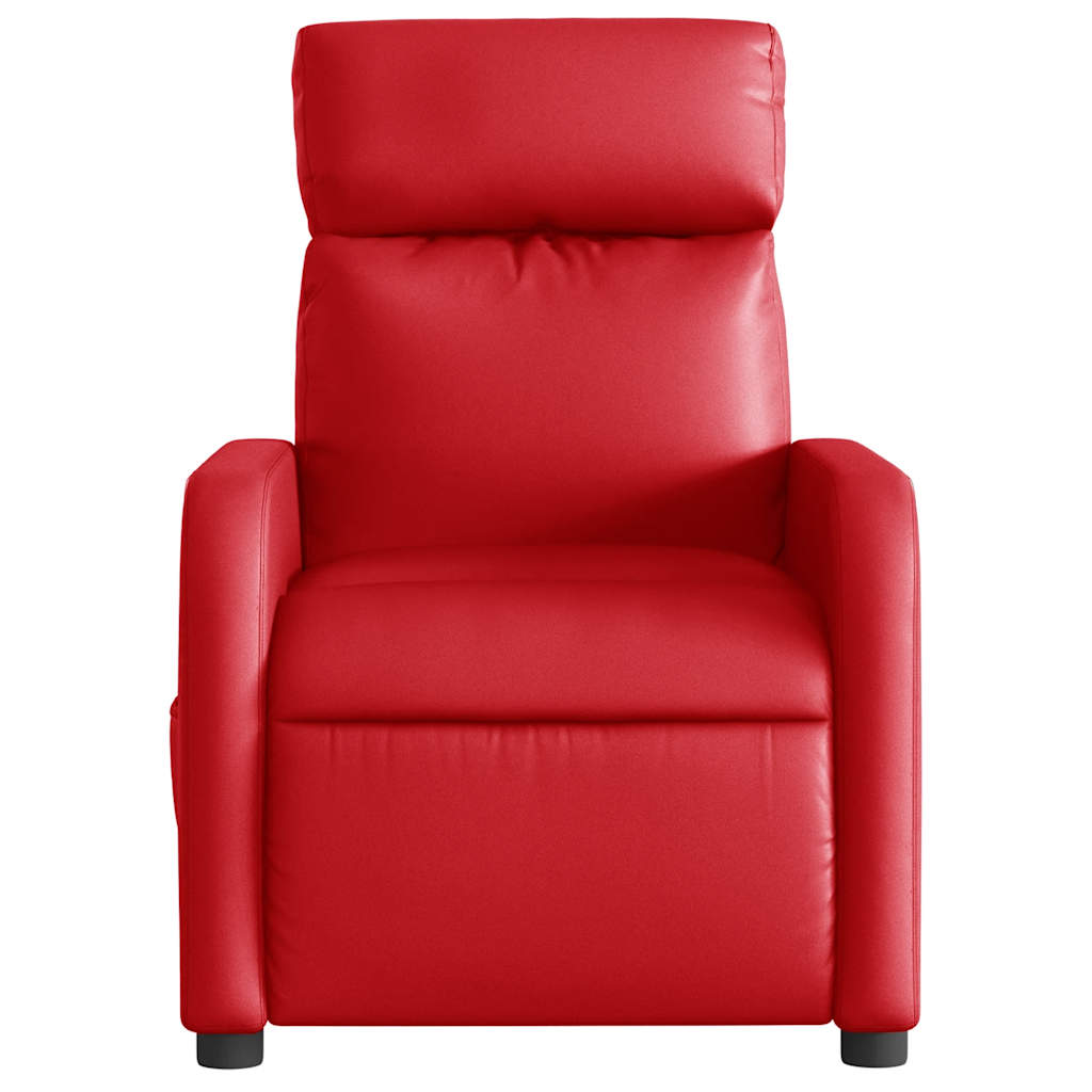 Electric Recliner Chair In Red Artificial Leather
