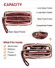 Wrist-Strap Women's Makeup Bag: Cowhide, Double Metal Hinge, Trendy & Fashionable