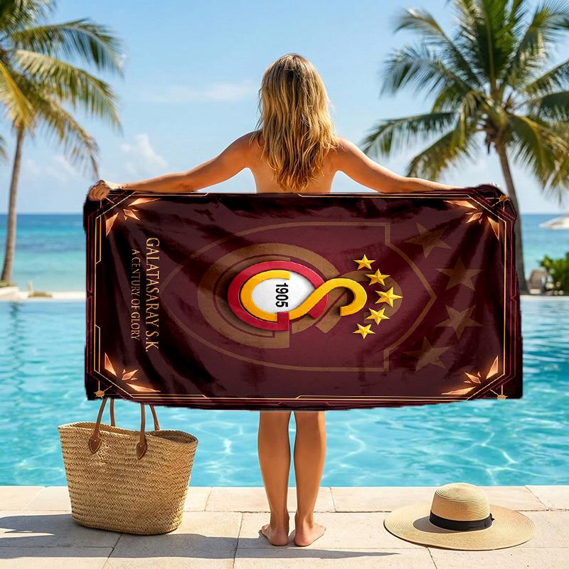 Stampa FC Galatasaray Asciugamano da Spiaggia Quick Dry Microfibra Assorbente Portatile da Viaggio Asciugamano per Nuoto