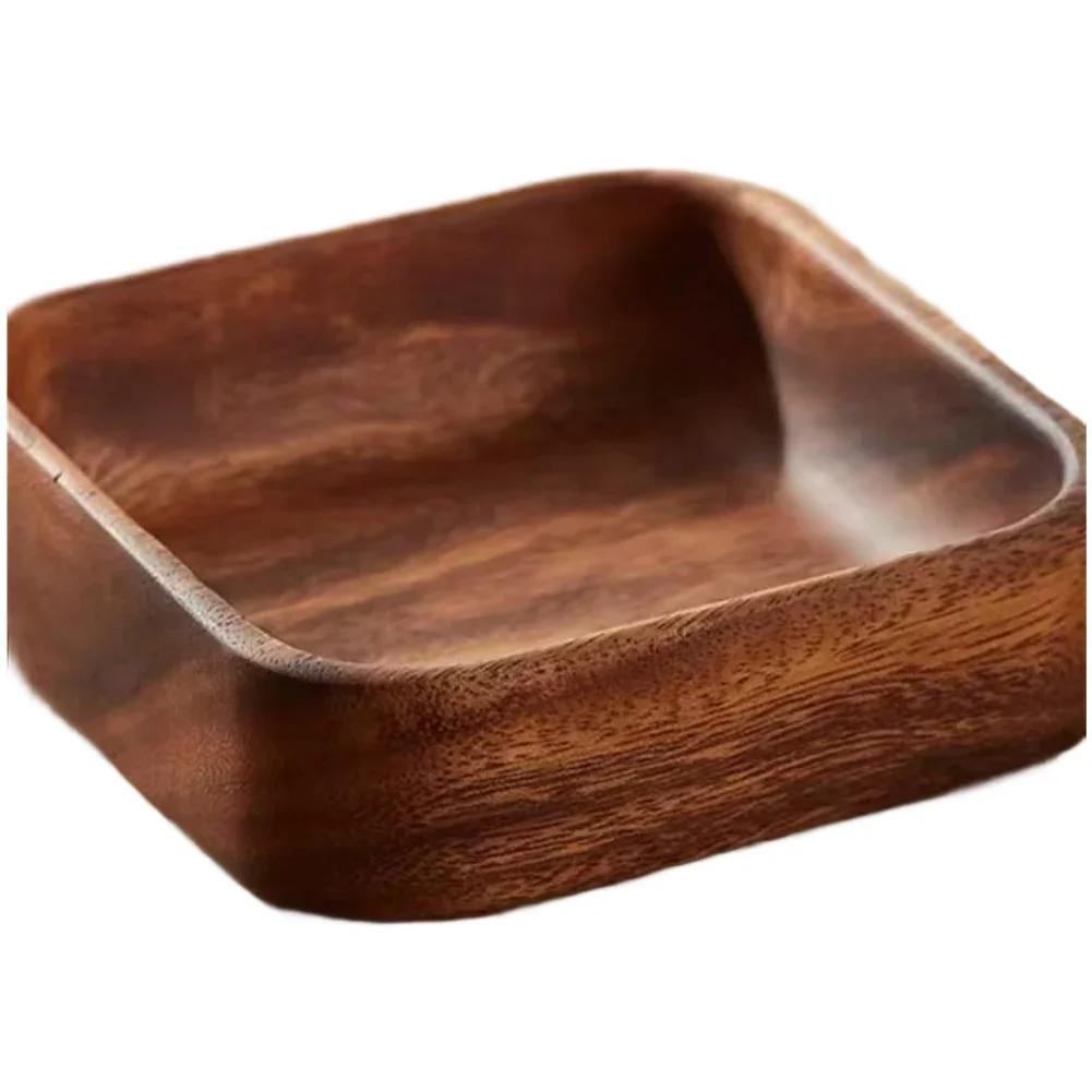 For Entertaining Dry Fruit Bowl Food Display Polished Wood Grain Tray Minimalist Design Minimalist Table Decor