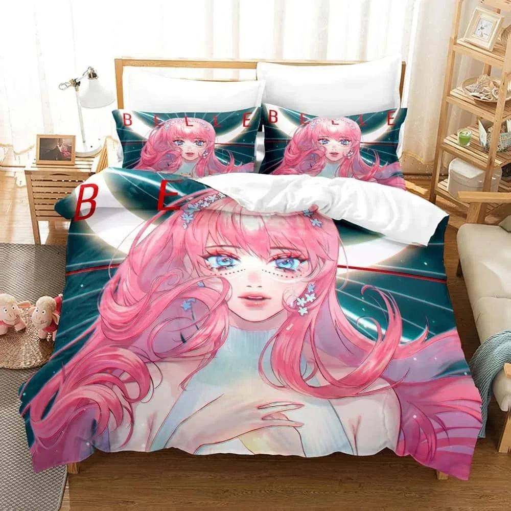 Anime Bed Sheet Set Belle Bedding Set Single Twin Full Queen King Size Bed Set Adult Kid Bedroom Duvet Cover Sets Home Textiles