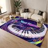 Music Piano Theme Soft Crystal Velvet Rug Custom Name & Text Print Non Slip Floor Rug for Bedroom Living Room
