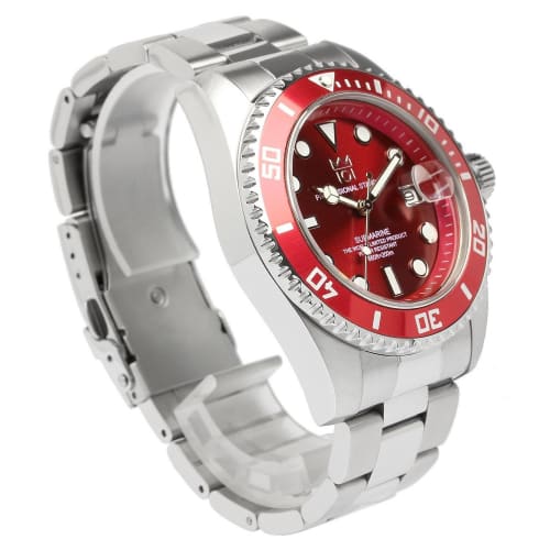 HYAKUICHI 101 Diver's Watch Date Display 20 ATM Water Resistant Watch HYAKU1-001 (Red)