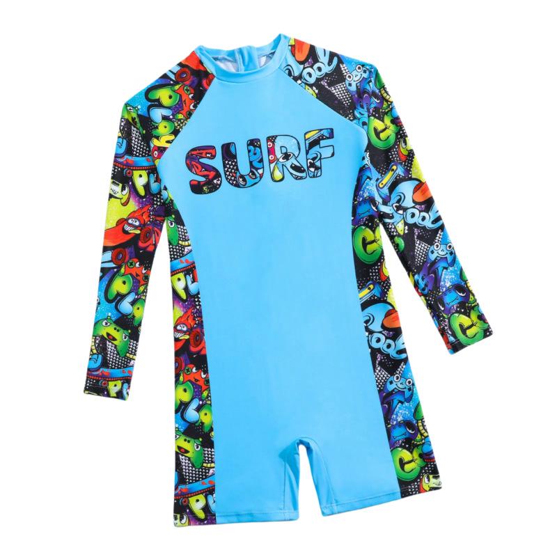 

2024 New Boys Long Sleeve One-Piece Swimsuit - Small & Medium Sizes 11 Years